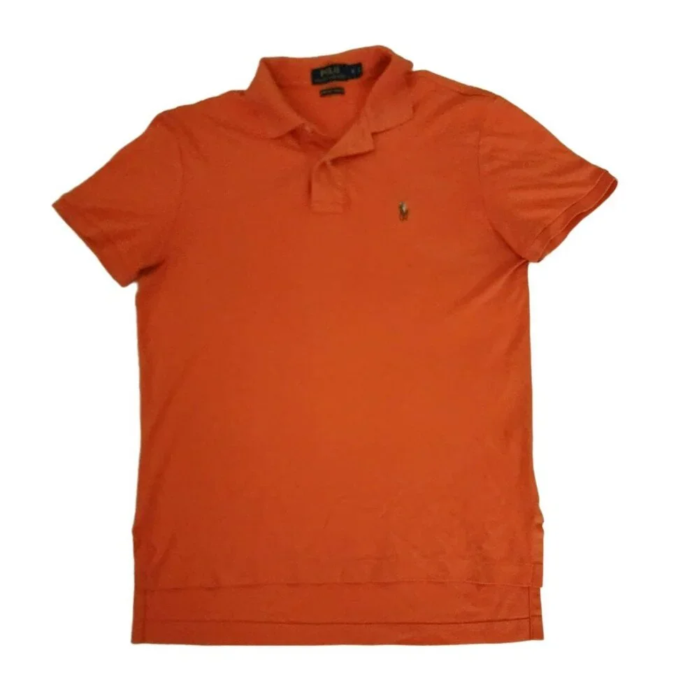POLO Ralph Lauren Men's‎ PIMA Soft Touch Short Sleeve Polo Shirt Orange Small